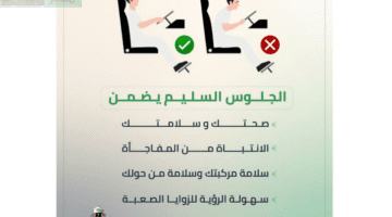"أمن الطرق" يوضح أهميه الجلوس السليم خلف المقود في المركبه