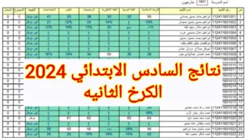 بالاسم فقط.. نتائج الصف السادس الابتدائي 2024 الكرخ الثانيه عبر موقع وزارة التربية
