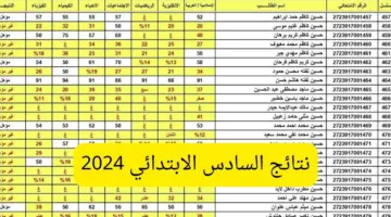 " استعلم الآن" نتائج السادس الابتدائي 2024 عبر موقع نتائجنا