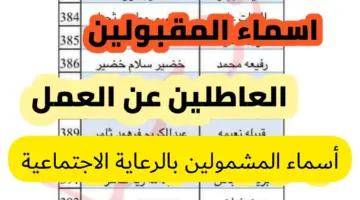 كشوفات أسماء المشمولين في الرعاية الاجتماعية الوجبة الاخيرة 2024