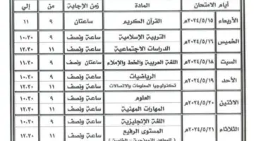 6 ابتدائي.. جدول امتحانات الشهادة الابتدائية الأزهرية 2024 بجميع المحافظات 