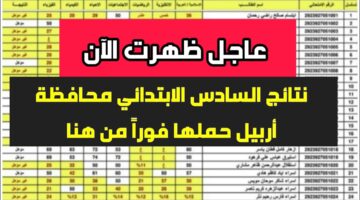 عاجل تنزيل كشوفات نتائج الصف السادس الابتدائي 2024 اربيل موقع نتائجنا