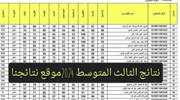هنا.. رابط تنزيل كشوفات نتائج الثالث المتوسط الدور الأول PDF موقع نتائجنا 2024 جميع المحافظات وزارة التربية العراقية