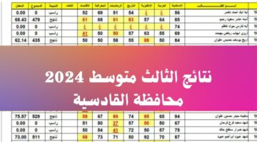 نتائج الثالث متوسط 2024 محافظة القادسية الدور الاول موقع نتائجنا results mlazemna