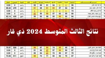 نتائج الثالث متوسط ذي قار 2024 برقم المقعد عبر موقع نتائجنا وزارة التربية العراق