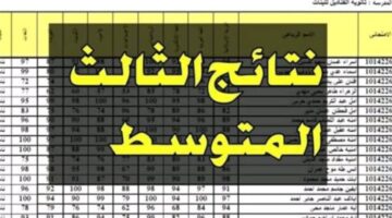 كشوفات نتائج الصف الثالث متوسط 2024 صلاح الدين pdf موقع نتائجنا results.mlazemna.com