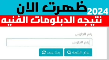 لينك نتيجة الدبلومات الفنية 2024 برقم الجلوس رسمي