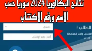 هنا.. رابط استخراج نتائج بكالوريا سوريا برقم الإكتتاب 2024 فور الظهور