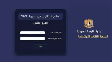 رابـط مباشر .. خطوات الاستعلام عن نتائج التاسع في سوريا 2024 بالاسم ورقم الاكتتاب