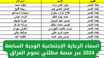 الآن.. أسماء المشمولين بالرعاية الإجتماعية الوجبة الأخيرة وشروط التسجيل 2024