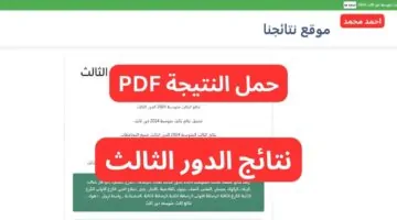هنا!!.. نتائج الصف الثالث متوسط الدور الثالث 2024 PDF عبر موقع نتائجنا