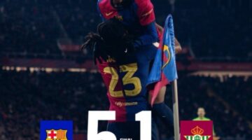 ملخص مباراة برشلونة وريال بيتيس في كاس الملك الاسباني 2025.. مهرجان أهداف وتأهل تاريخي للبارسا