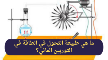ما هي طبيعة التحول في الطاقة عند استخدام التوربينات المائية؟