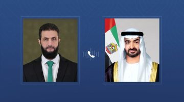 رئيس الدولة يجري مكالمة هاتفية مع الرئيس السوري