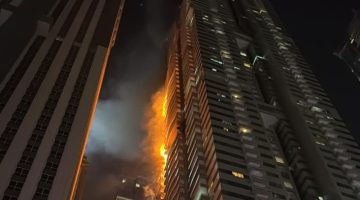 دفاع مدني دبي يسيطر على حريق برج المارينا وينقذ حياة 3820 شخصاً