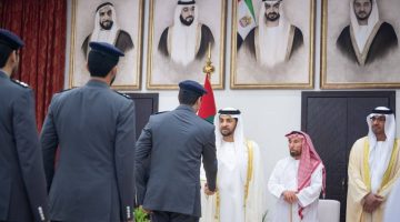 حمدان بن زايد يحيي صلاة عيد الأضحى في مسجد الشهداء ويستقبل المهنئين في مجلس مدينة زايد