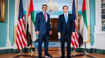 عبدالله بن زايد ووزير الخارجية الأمريكي يناقشان تعزيز العلاقات الاستراتيجية وآخر التطورات الإقليمية