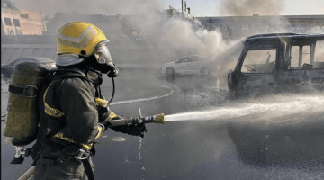إخماد حريق في مركبة على الدائري الشرقي بالرياض دون تسجيل إصابات