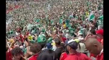 جماهير بالميراس البرازيلية تحتفل بتقدم فريقها على الأهلي (فيديو)