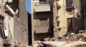 لحظات مؤلمة: انهيار عقار بشبرا يتسبب بأضرار جسيمة للمباني المجاورة (فيديو)